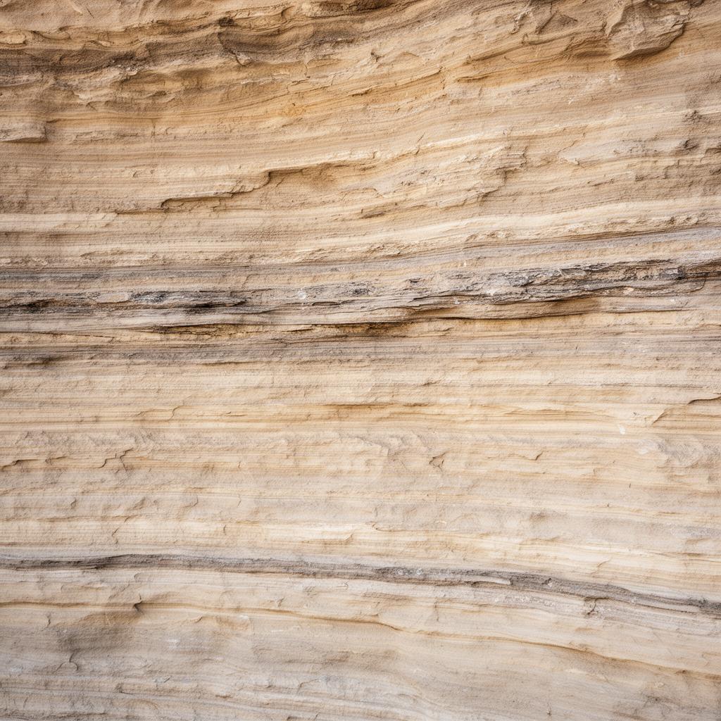 Layered sedimentary rock strata